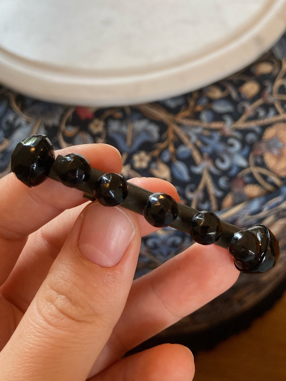 Antique Victorian Gutta Percha/Vulcanite Mourning Brooch - Picture 12 of 13